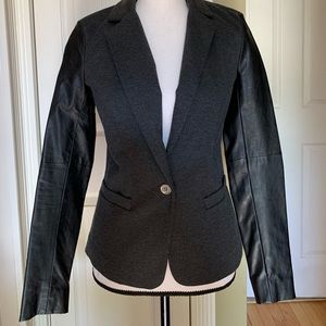Michael Kors blazer with leather sleeves.